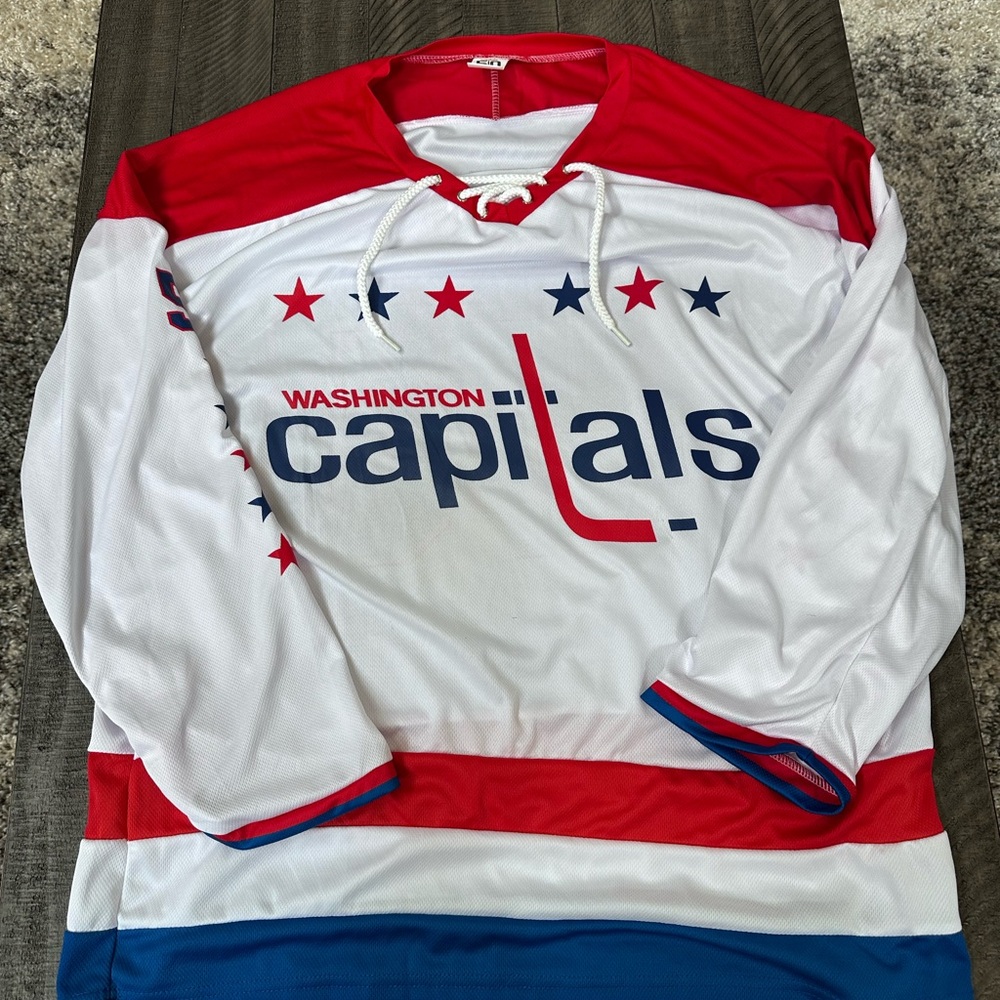 Washington Capitals White Red Blue 50th Anniversary Hockey Jersey